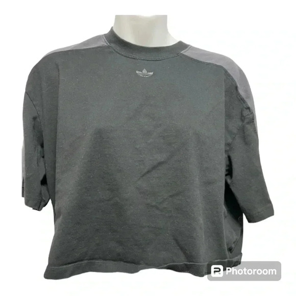 Adidas BLOCKED GRAPHIC CROP TEE black - Picture 1 of 4
